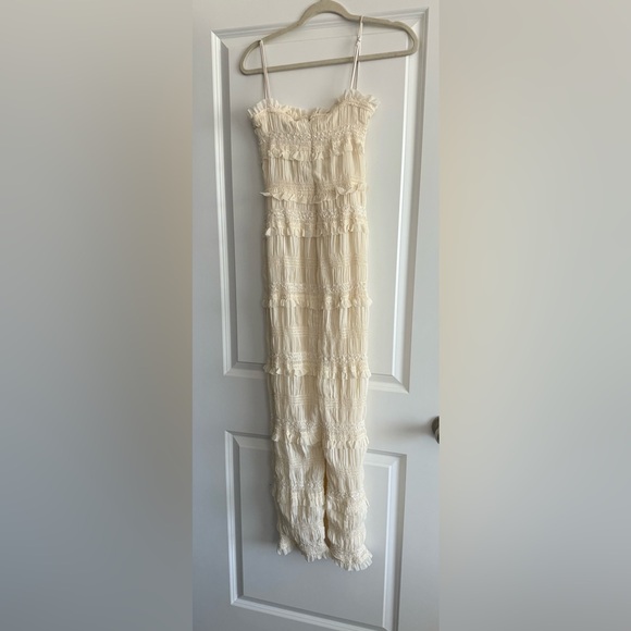 House of CB Cream Solana Sequin Smocked & Shirred Cocktail Dress - Picture 4 of 5